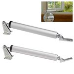 Medium Duty Screen Door Closers Kit, Adjustable Pneumatic Storm Door Closer for Medium and Light Weight Storm Doors 2 Pack (Silver)