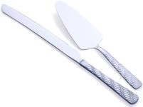 FULLYWARE Silver Cake Cutting Set, Stainless Steel Cake Knife and Server Set, Cake Pie Cutter Set for Wedding, Birthday, Party