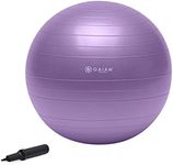 Gaiam 05-51980 Total Body Balance Ball Kit - Includes 55cm Anti-Burst Stability Exercise Yoga Ball, Air Pump & Workout Video - Purple