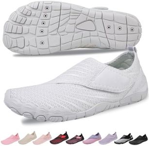 IEIRYE Voyabarefoot Shoes for Women Men 2026 Upgrade Wide Toe Box Barefoot Hiking Sandals,Non-Slip Adjustable Water Shoes for Beach Walking Travel, Comfortable Slip On Walking Shoes White