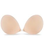 Women's Adhesive Bra, Strapless Invisible Push Up Bra with Skin Friendly Material for Evening Dresses, Backless Dresses, Washable and Reusable Sticky Silicone Padded