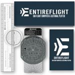 EntireFlight - E6B Flight Computer and Aviation Plotter - Essential Pilot Accessories and Aviation Tools for Your Flight Bag - Use with IFR VFR Sectional Charts - Premium Aviation Tools