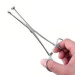 Stainless Steel Bucket End Tragus Type Forceps Tongue Tattoo Body Piercing Pliers Clamp Tools