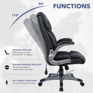 COLAMY High Back Leather Office Chair – Ergonomic Executive Desk Chair
