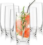 PrimeWorld European 280 ml Aqua Water Glasses Set of 6 pcs - Tall Drinking Glasses for- Water, Juice, Colddrink, Mojito, Cocktail, Lead-Free, Perfect for Home, Restaurants and Parties