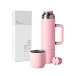 Simple Modern 36oz Insulated Hot Beverage Bottle with 2 Mugs | Travel Coffee Thermos for Hot Drinks | Twist and Pour Top | Commute, Travel, and Picnic Friendly | Roam Collection | Blush