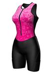 Sparx Women Triathlon Suit Tri Short Racing Cycling Swim Run, Skull Tattoo, X-Large