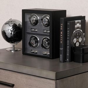 ROTHWELL 4 Watch Winder – Black Automatic Watch Storage Box