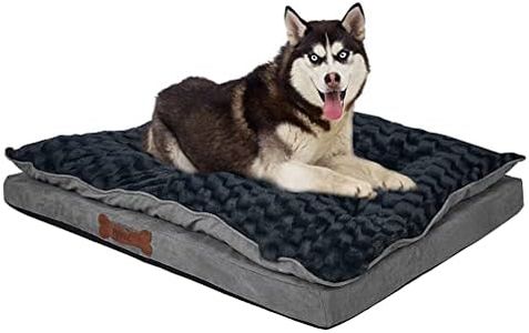 PaWz Memory Foam Mattress for Dog, Medium, Dark Grey, Pet Bed with Warm Mattress Cushion, Dog Calming Bed Pet Cat Removable Cover Washable Orthopedic Beds, Pet Crate Sofa Beds with Carry Handle