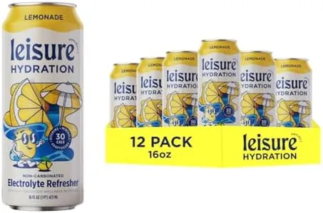 Leisure Drinks - Lemonade Electrolyte Drink [Electrolyte Refresher - 16oz Cans, 12pk] - Low Sugar Lemonade Hydration Drink - Healthy Hydration Packed w/ Magnesium & Ashwagandha For Mood & Stress Support