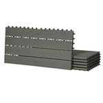 Laneetal 12 Pcs WPC Decking Boards Light Grey Terrace Decking Wood Plastic Composite Interlocking Flooring Weather Resistant 30 x 60 cm (2 m²)