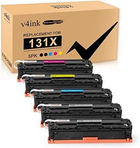 v4ink Remanufactured Toner Cartridge Replacement for HP 131A 131X CF210A CF210X Canon 131 for use with HP Laserjet Pro 200 Color M251nw, M251n, MFP M276nw, M276n, 5 Pack