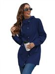 SotRong Women's Outdoor Waterproof Jackets Ladies Lightweight Packaway Raincoat Windbreaker Outdoor Quick Dry Rain Jacket Windproof Casual Zipper Windbreaker Trench Cost with Hood Navy Blue M