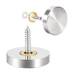 uxcell Mirror Screws Decorative Caps Cover Nails Brushed Stainless Steel 25mm 4pcs