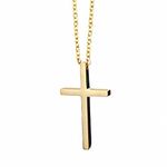 Rockyu Men's Necklace Black Simple Titanium Chain Length 23.6 + 2.0 inches (60 + 5 cm) Cross Necklace Women's Cross Pendant Protection Against Awesome Good Luck Amulet Unisex Hypoallergenic Accessory Titanium