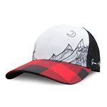 Grace Folly Beach Trucker Hats for Women- Snapback Baseball Cap for Summer (Red Plaid Mountain)