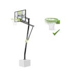EXIT Toys Galaxy Basketball Backboard for Installing on Ground With Dunk Hoop - Includes Basketball Dunk Hoop, Net and Stand - Basket Adjustable to 5 Heights - For Kids and Adults - Green/Black
