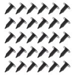 EMSea 30pcs Plastic Fir Tree Trim Clips Black 6mm Hole 18mm Head Car Bumper Fender Rivets Push Pins Clips Fasteners Car Retainer Clip for Cars Boats Planes Caravans