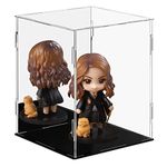 Dezzer Acrylic Display Case Box with Black Base, Assemble Countertop Clear Acrylic Dustproof Protection Showcase for Action Figures Toys, Collectibles, Home Storage (20x20x25cm)