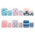 ALVABABY Cloth Diaper Reusable Washable Adustable Pocket Newborn Infant Toddler Baby Boy Girl Set Gift 6 Nappies With 12 Inserts 6DM38