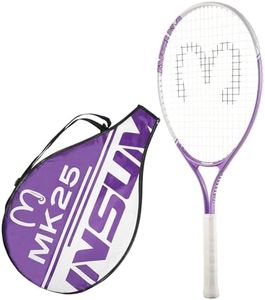 insum 25'' Junior Tennis Racket for Kids Aged 9-12 Y with Strap Bag Tennis Racquet (25inch-Purple)