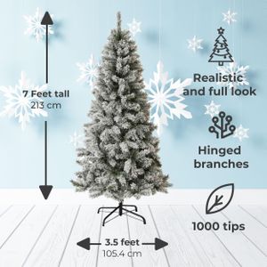 Neo 7ft Snow Flocked Christmas Tree – Realistic Holiday Decor
