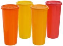 Tupperware Plastic Jumbo Tumblers Set (470ml, 212, Assorted) - Set of 4