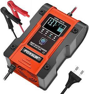 Verilux® Car Battery Charger, 6A 12V / 3A 24V Intelligent Automatic Charger, 7-Segment Charging 12V/24V Battery Charger, Repair, Test, Suitable for Automotive, Motorcycles