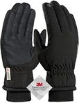 TRENDOUX Gloves Men, Ski Glove for Men Women Extreme Cold Weather 3M Thinsulate Touchscreen Windproof Cuff Thick Wicking Insert for Bike Snowboard Running cycling - Black L…