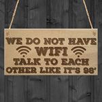 RED OCEAN No Wifi Talk 98 Funny Bar Restaurant Pub Hotel Hanging Plaque Gift Sign