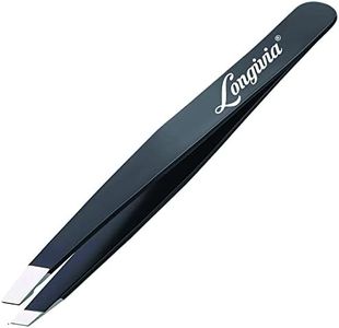 Pinzetta Sopracciglia Professionale Punta Obliqua in Acciaio Inox di Alta Qualità Antiscivolo per Depilazione Pinzette di Precisione Tweezers Leva Peli e Ciglia Punta Migliorata