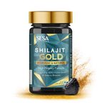 SESA Shilajit Gold 60 Capsules with 60%+ Fulvic Acid 100% Natural Ayurvedic Shilajit Extract Helps Boost Stamina & Strength, 60 Capsules