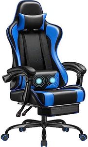 Homall Gaming Chair, Video Game Chair with Footrest and Massage Lumbar Support, Ergonomic Computer Chair Height Adjustable with Swivel Seat and Headrest (Blue)