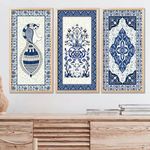 WALL HUNT - Madhubani Indian Art Wall Décor Paintings | Painting for wall Decoration | Madhubani Art Painting with Frame for Living Room set of 3 (10X19 INCH, J)
