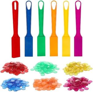 POPULAR PLAYTHINGS Magnetic Bingo Wands with 600 Metal Chips - 6 Colorful Wands Set for Classroom Games, Educational Activities, and Family Bingo Night