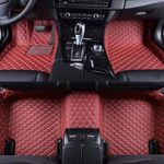 Car Floor mat- Customize The Picture - Customized for Your Personal Model - Heavy Duty Leather Car Mat Non-Slip Waterproof (Claret)