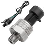 150 Psi Fuel Oil Pressure Transducer Sensor Sender 1/8" -27 NPT Thread with Harness Kit for Oil Fuel Air Water, Stainless Steel 0-150 Psi Senror Pressure Transmitter