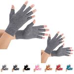 Arthritis Gloves 2 Pairs, Compression Gloves Support and Warmth for Hands, Finger Joint, Relieve Pain from Rheumatoid, Osteoarthritis, RSI, Carpal Tunnel, Tendonitis, Women and Men (Gray, Small)
