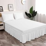 Toodou White Bed Skirt 21 Inch Drop