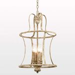 TEENYO French Country Lantern Chandelier 4-Light Distressed White Pendant Light Fixtures with Chain Modern Farmhouse Lantern Pendant Lighting for Kitchen Island Dining Room