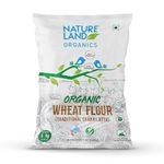 Natureland Organics Whole Wheat Flour 5 Kg - Organic Wheat Flour