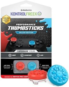 KontrolFreek Splash for Nintendo Switch Pro Controller | Performance Thumbsticks | Concave | Blue/Red