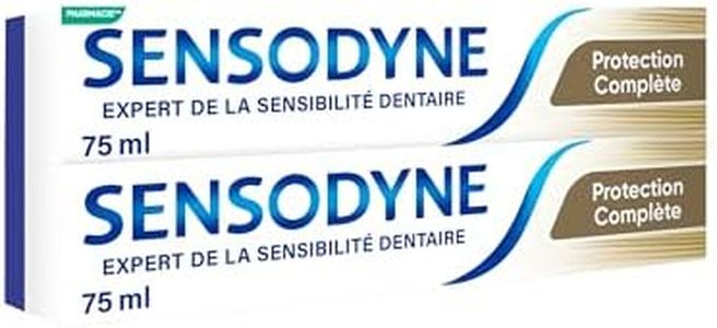 Sensodyne Dentifrice Protection Complète, Pour les Dents Sensibles, Action Sensibilité 24h, Lot de 2x75ml