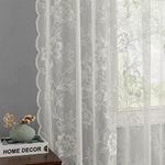 FINECITY Lace Curtains 72 Inches Lo