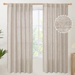 YoungsTex Natural Linen Curtains 72 Inch Length 2 Panels for Living Room Back Tab Textured Window Drapes Light Filtering for Bedroom Rod Pocket, 42 X 72 Inch