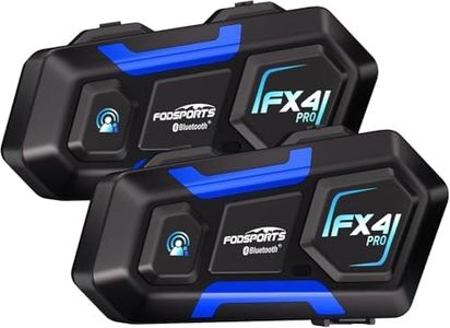 Fodsports FX4 Pro 1200m Bluetooth Helmet Intercom, 4 Riders, Universal, Blue