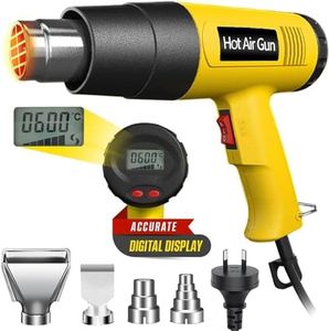 2000W Heat Gun Fast Heating Heavy Duty Hot Air Gun Kit with Digital LCD Display Variable Temperature 140°F-1112°F (60℃~600℃) Memory Settings & 4 Nozzles for Crafts, Shrink Wrap, Vinyl, Stripping Paint