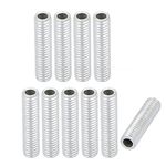 uxcell Lamp Pipe Nipple, M6 Thread 25mm Length Hollow Lamps Repair Part Hardware for Lamp Lights, Zinc Plated Silver Tone, Pack of 10