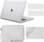 iCasso Case Compatible with MacBook Pro 13 inch Case A2338 M2/M1/A2289/A2251/A2159/A1989/A1706/A1708,Hard Shell Case,Sleeve,Screen Protector,Keyboard Cover for MacBook Pro 13'' with Small Bag - Clear