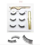 Vinayakart 3D 3 Pairs Magnetic False Eyelashes with Fluid Eyeliner and special tool